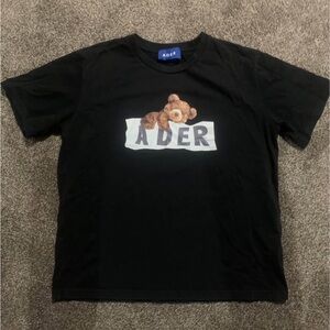 Black ADER Error T-Shirt with Teddy Bear Graphic